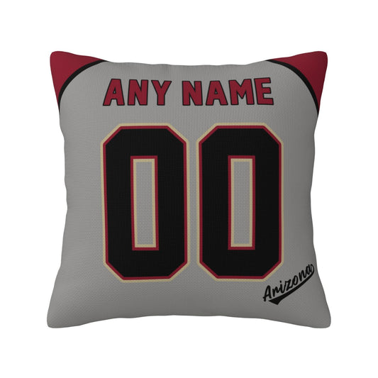 Custom A.Diamondbacks Grey Pillow Decorative Throw Pillow Case - Print Personalized Football Team Fans Name & Number Birthday Gift Football Pillows