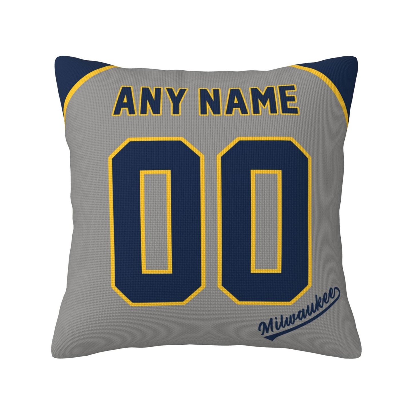 Custom Milwaukee Brewers Pillow Decorative Throw Pillow Case - Print Personalized Football Team Fans Name & Number Birthday Gift Football Pillows