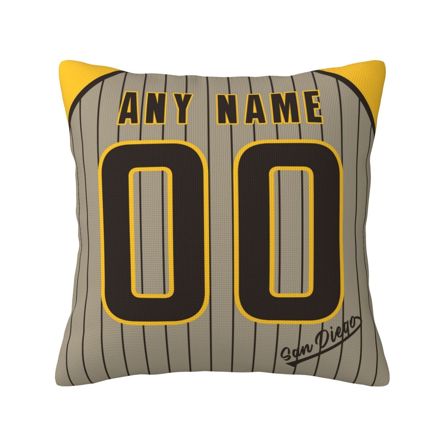 Custom San Diego Padres Pillow Decorative Throw Pillow Case - Print Personalized Football Team Fans Name & Number Birthday Gift Football Pillows