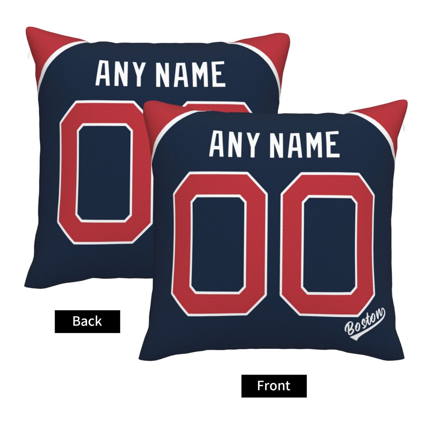 Custom Boston Red Sox Pillow Decorative Throw Pillow Case - Print Personalized Football Team Fans Name & Number Birthday Gift Football Pillows