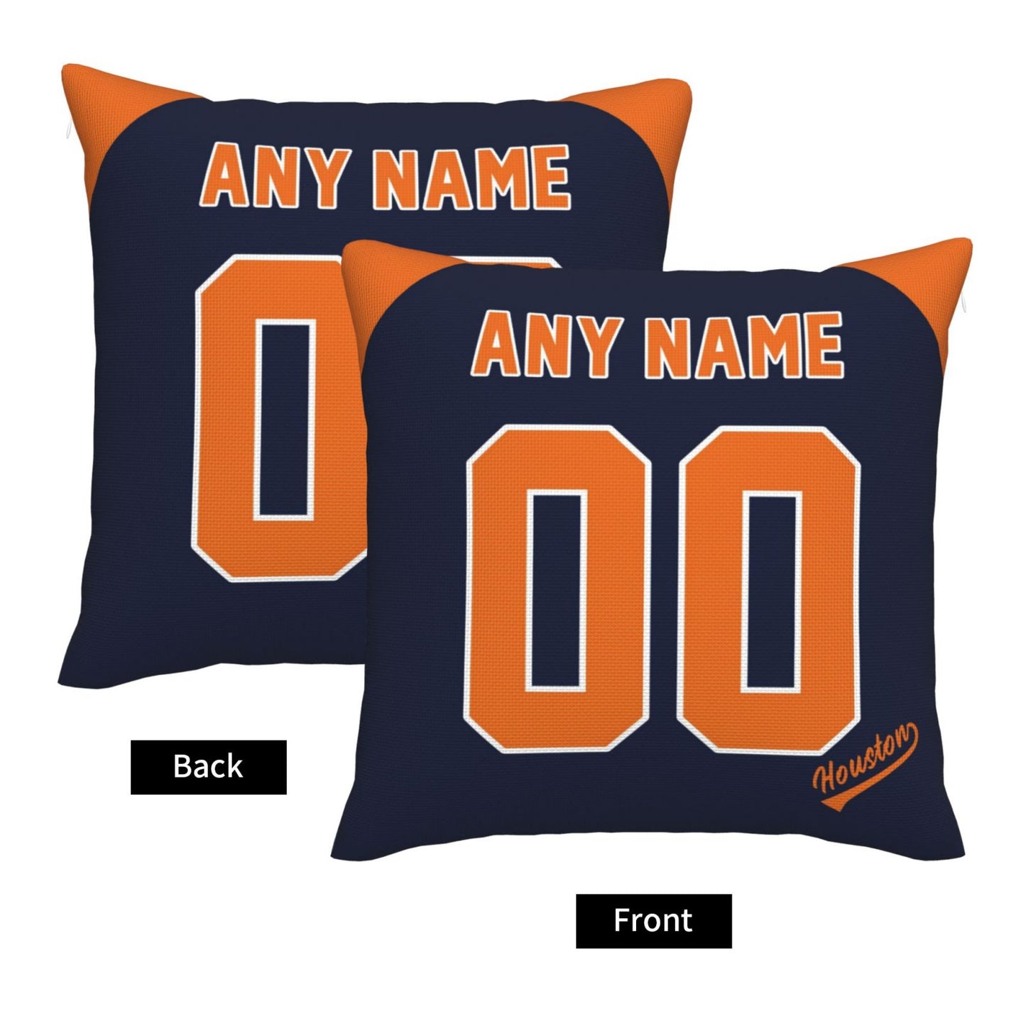 Custom Houston Astros Pillow Decorative Throw Pillow Case - Print Personalized Football Team Fans Name & Number Birthday Gift Football Pillows