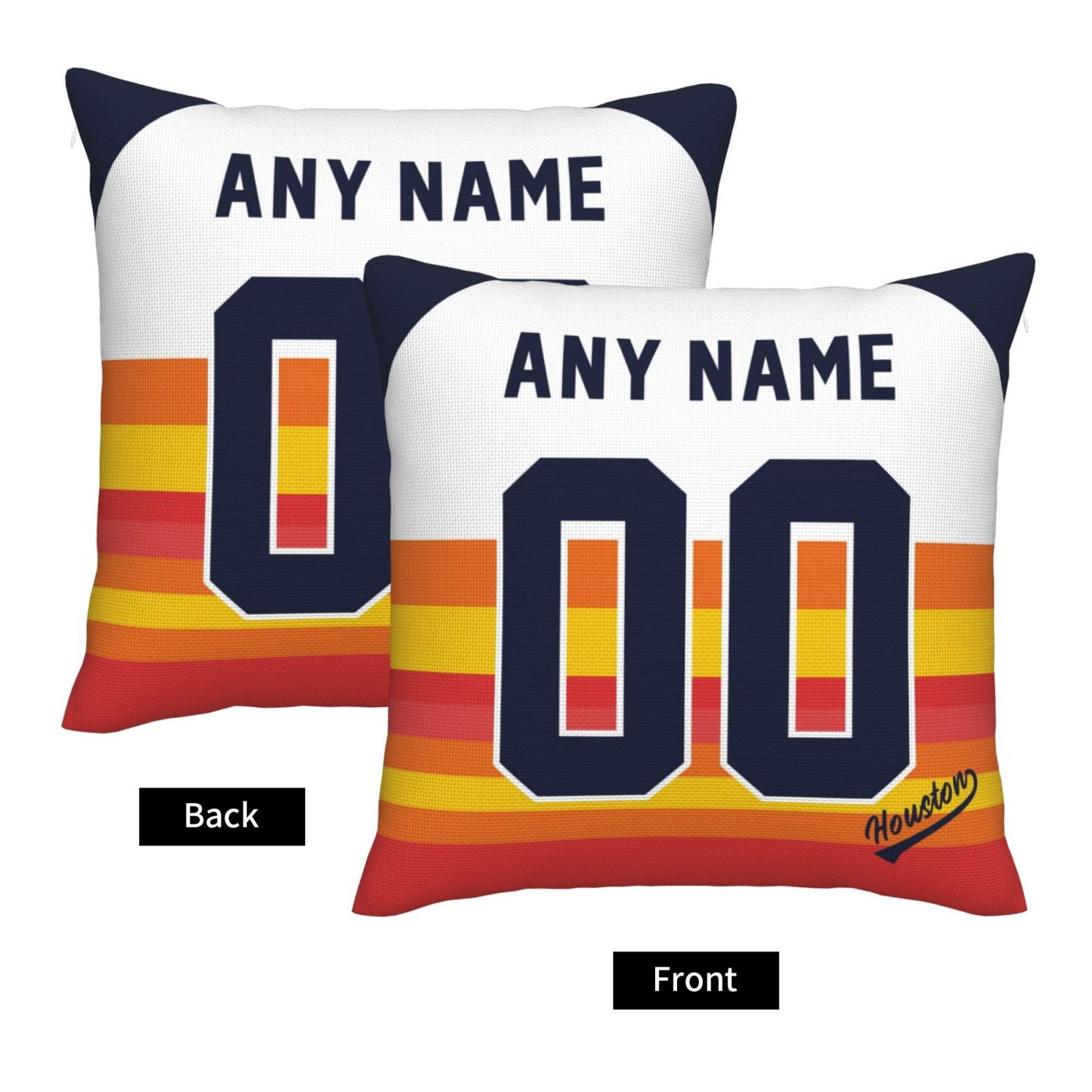 Custom Houston Astros Pillow Decorative Throw Pillow Case - Print Personalized Football Team Fans Name & Number Birthday Gift Football Pillows
