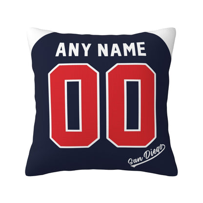 Custom San Diego Padres Pillow Decorative Throw Pillow Case - Print Personalized Football Team Fans Name & Number Birthday Gift Football Pillows