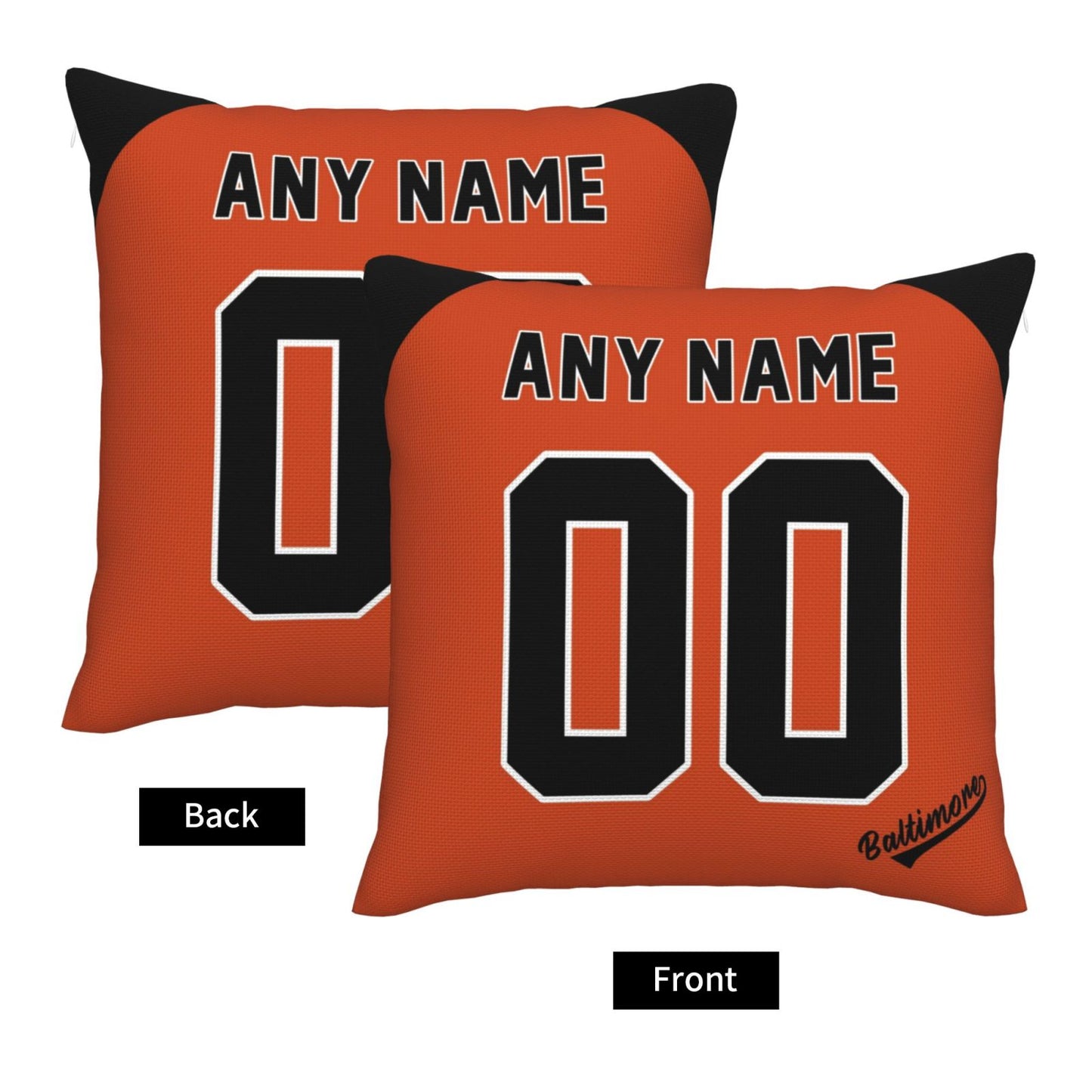Custom Baltimore Orioles Pillow Decorative Throw Pillow Case - Print Personalized Football Team Fans Name & Number Birthday Gift Football Pillows