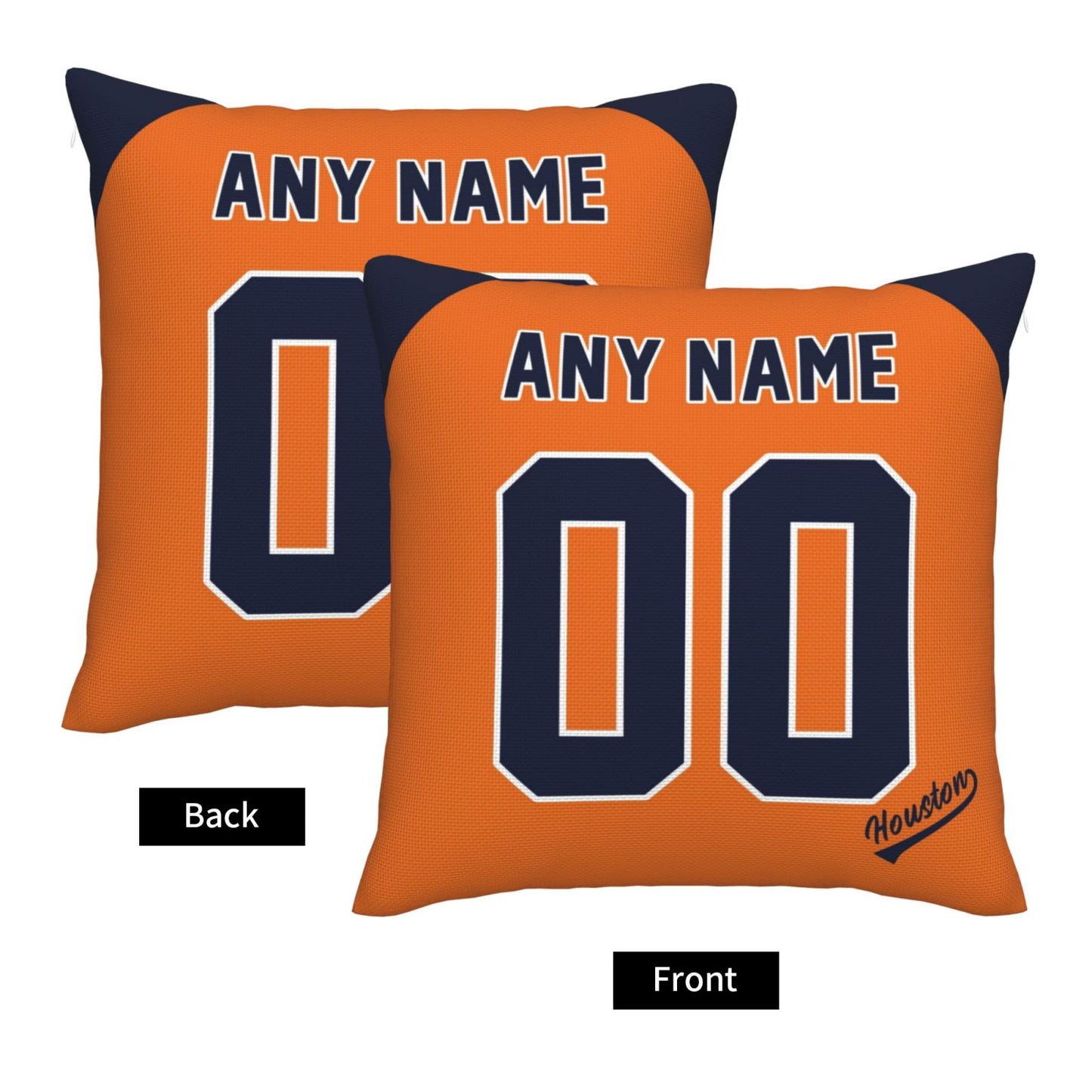 Custom Houston Astros Pillow Decorative Throw Pillow Case - Print Personalized Football Team Fans Name & Number Birthday Gift Football Pillows