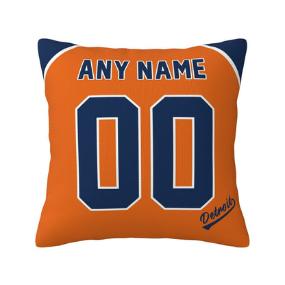 Custom Detroit Tigers Pillow Decorative Throw Pillow Case - Print Personalized Football Team Fans Name & Number Birthday Gift Football Pillows