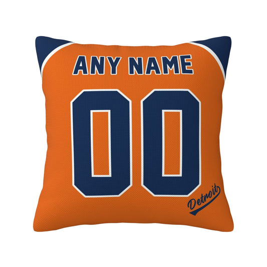 Custom Detroit Tigers Pillow Decorative Throw Pillow Case - Print Personalized Football Team Fans Name & Number Birthday Gift Football Pillows