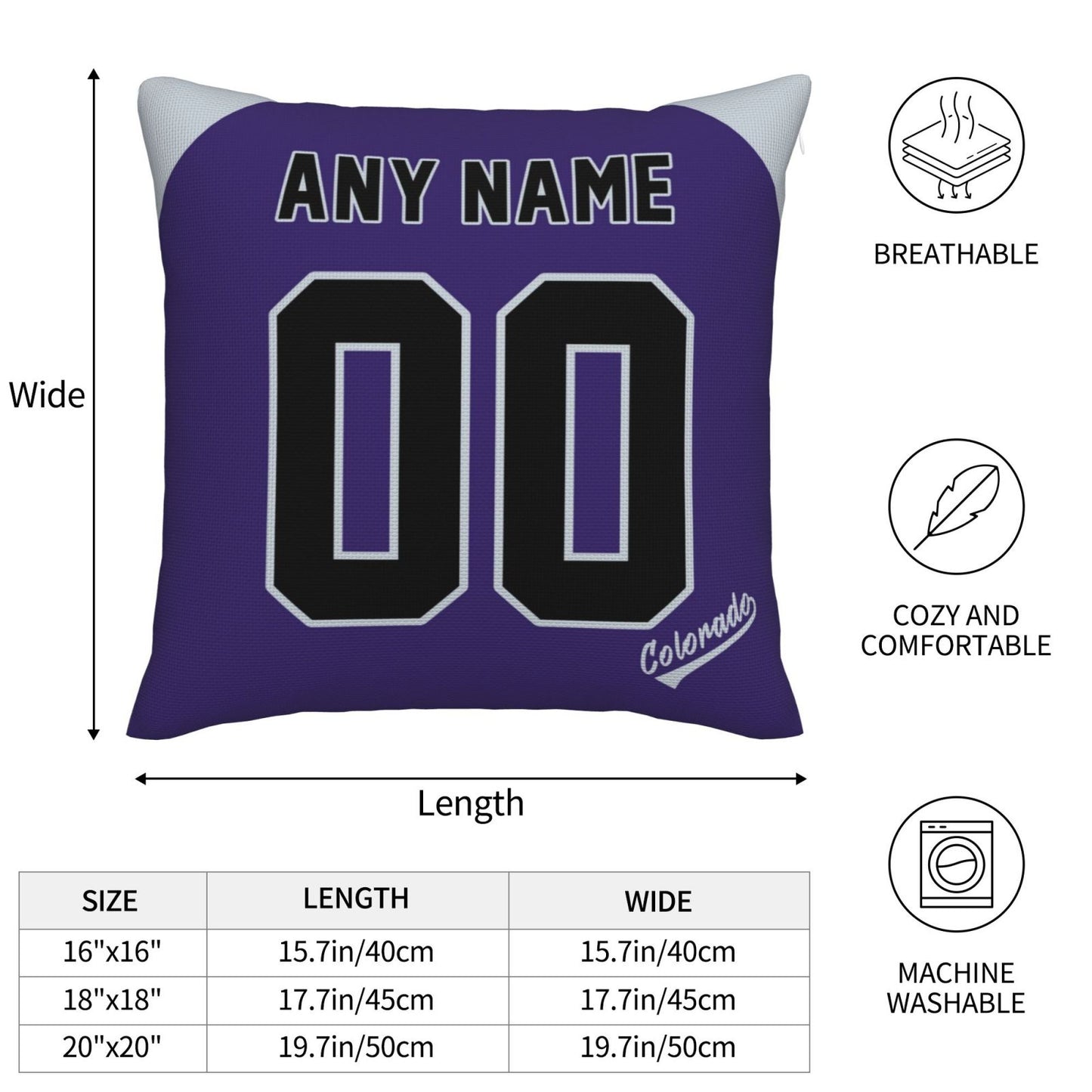 Custom Colorado Rockies Pillow Decorative Throw Pillow Case - Print Personalized Football Team Fans Name & Number Birthday Gift Football Pillows