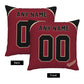 Custom A.Diamondbacks Red Pillow Decorative Throw Pillow Case - Print Personalized Football Team Fans Name & Number Birthday Gift Football Pillows