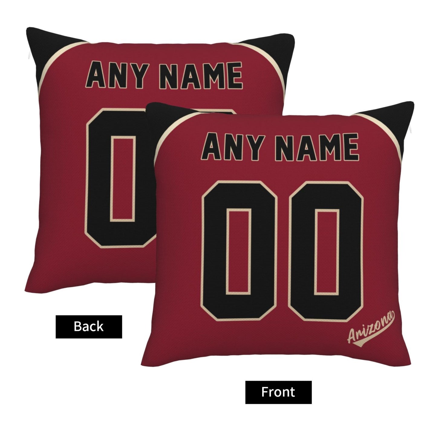 Custom A.Diamondbacks Red Pillow Decorative Throw Pillow Case - Print Personalized Football Team Fans Name & Number Birthday Gift Football Pillows