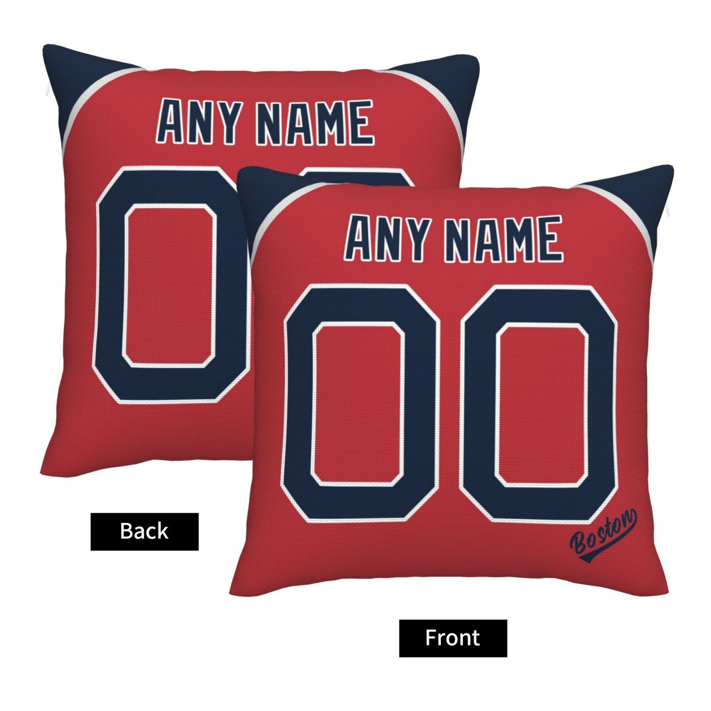 Custom Boston Red Sox Pillow Decorative Throw Pillow Case - Print Personalized Football Team Fans Name & Number Birthday Gift Football Pillows
