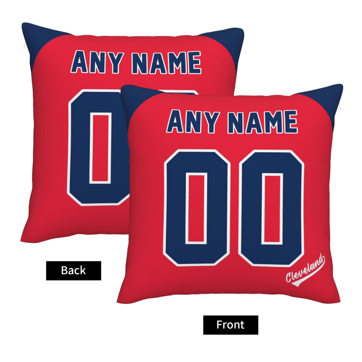 Custom Cleveland Guardians Pillow Decorative Throw Pillow Case - Print Personalized Football Team Fans Name & Number Birthday Gift Football Pillows