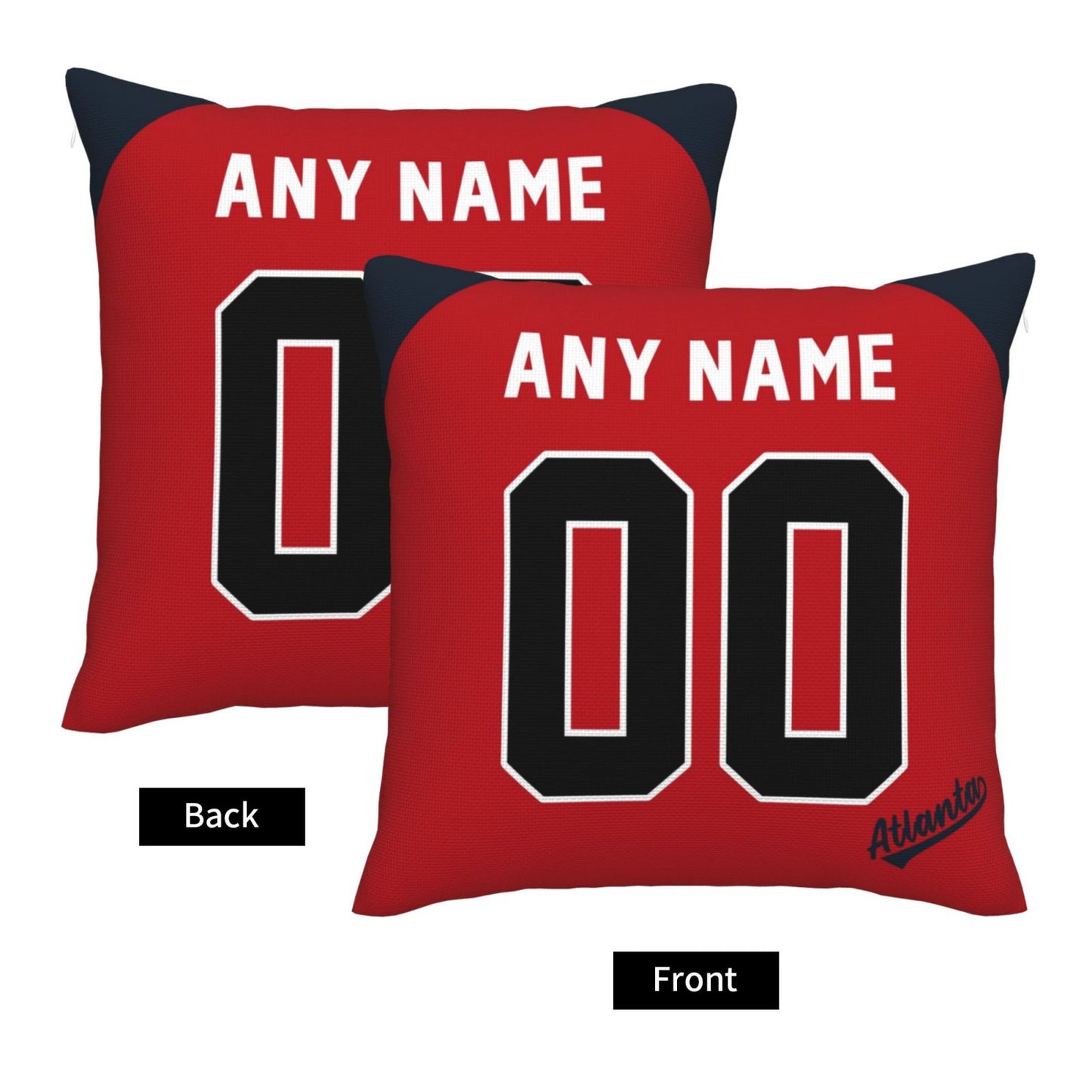 Custom Atlanta Braves Pillow Decorative Throw Pillow Case - Print Personalized Football Team Fans Name & Number Birthday Gift Football Pillows