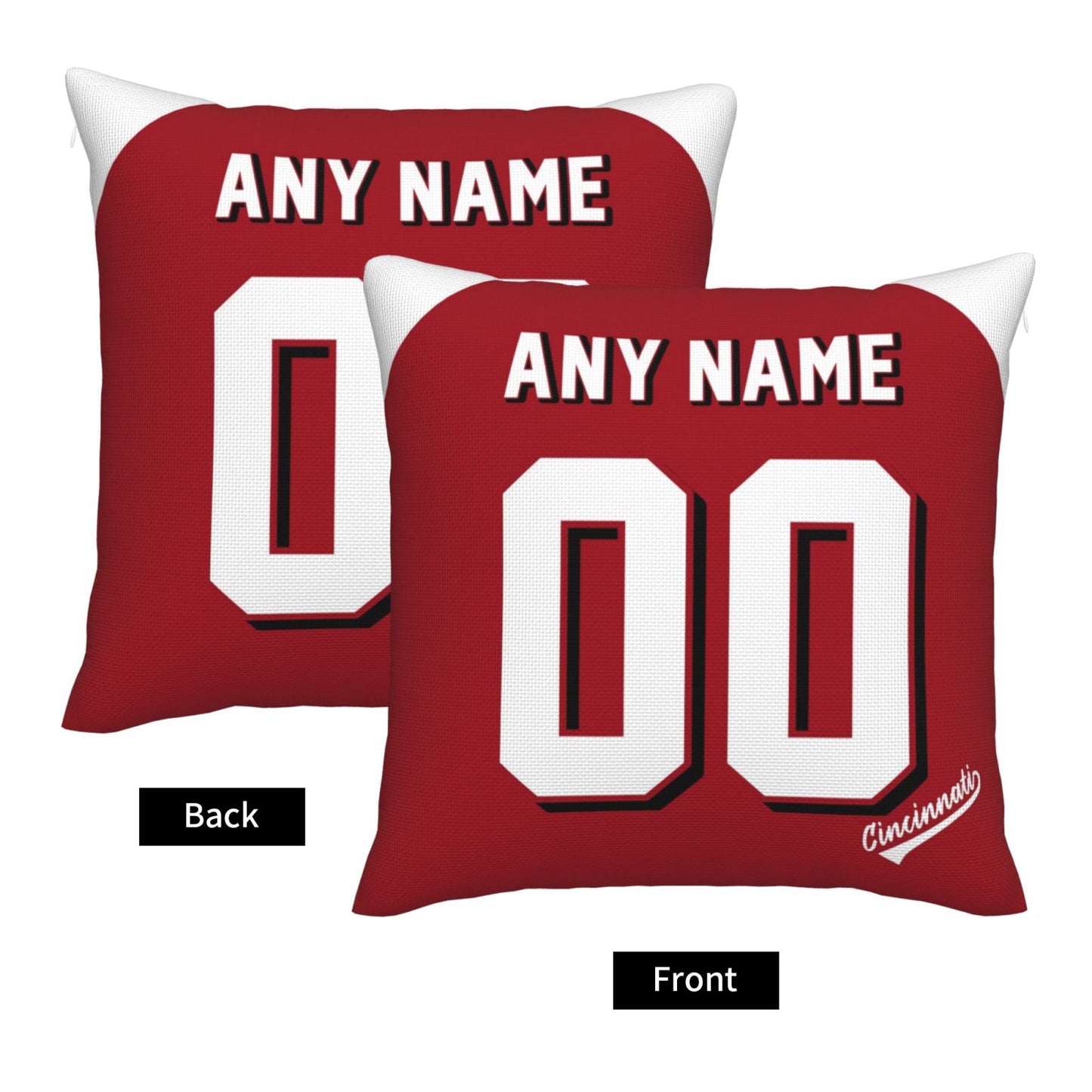 Custom Cincinnati Reds Pillow Decorative Throw Pillow Case - Print Personalized Football Team Fans Name & Number Birthday Gift Football Pillows