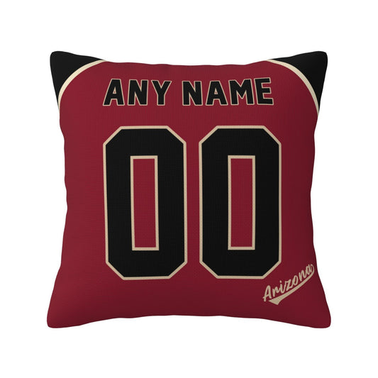 Custom A.Diamondbacks Red Pillow Decorative Throw Pillow Case - Print Personalized Football Team Fans Name & Number Birthday Gift Football Pillows