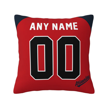 Custom Atlanta Braves Pillow Decorative Throw Pillow Case - Print Personalized Football Team Fans Name & Number Birthday Gift Football Pillows