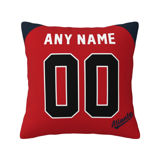 Custom Atlanta Braves Pillow Decorative Throw Pillow Case - Print Personalized Football Team Fans Name & Number Birthday Gift Football Pillows