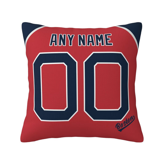 Custom Boston Red Sox Pillow Decorative Throw Pillow Case - Print Personalized Football Team Fans Name & Number Birthday Gift Football Pillows