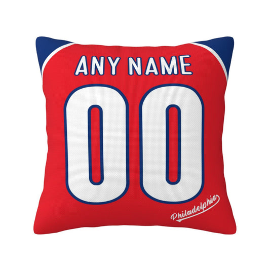 Custom Philadelphia Phillies Pillow Decorative Throw Pillow Case - Print Personalized Football Team Fans Name & Number Birthday Gift Football Pillows