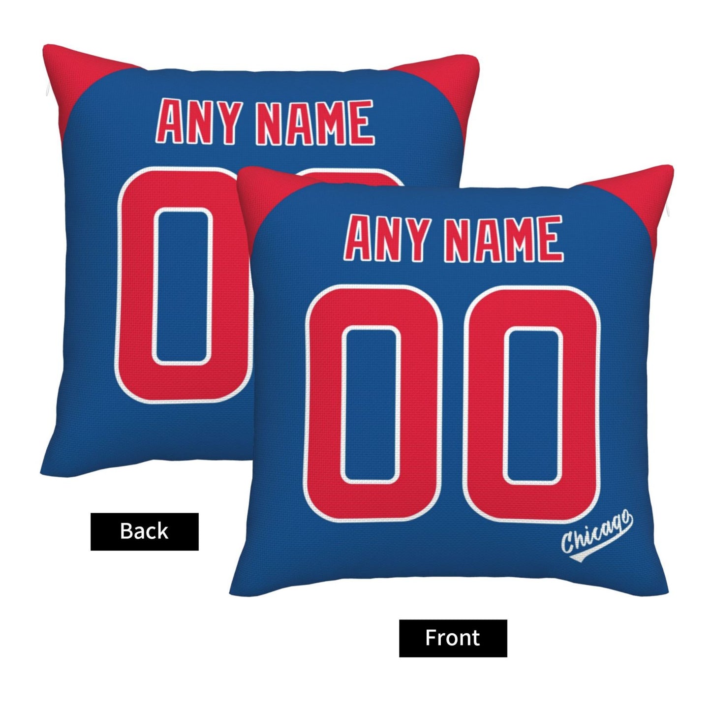 Custom Chicago Cubs Pillow Decorative Throw Pillow Case - Print Personalized Football Team Fans Name & Number Birthday Gift Football Pillows