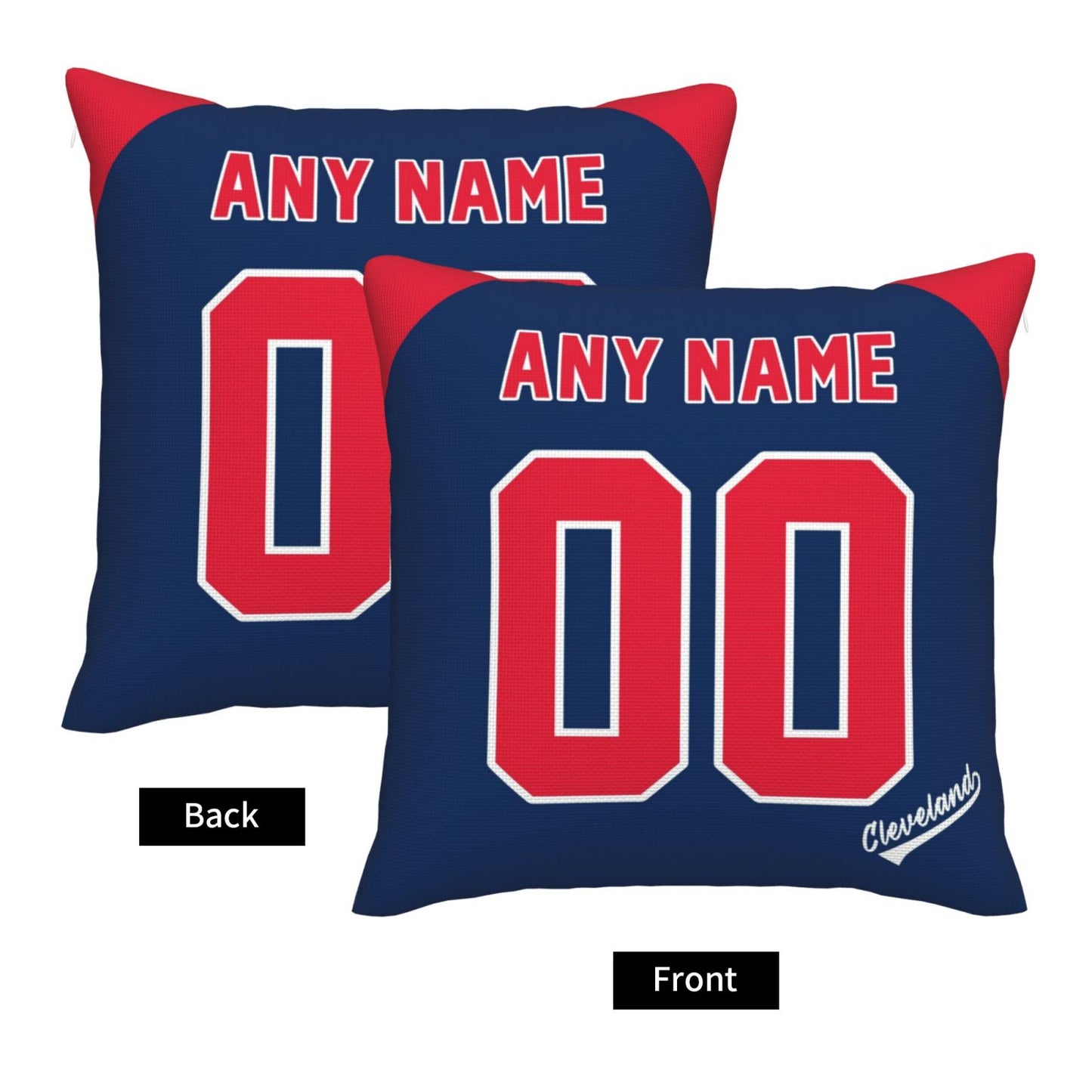 Custom Cleveland Guardians Pillow Decorative Throw Pillow Case - Print Personalized Football Team Fans Name & Number Birthday Gift Football Pillows