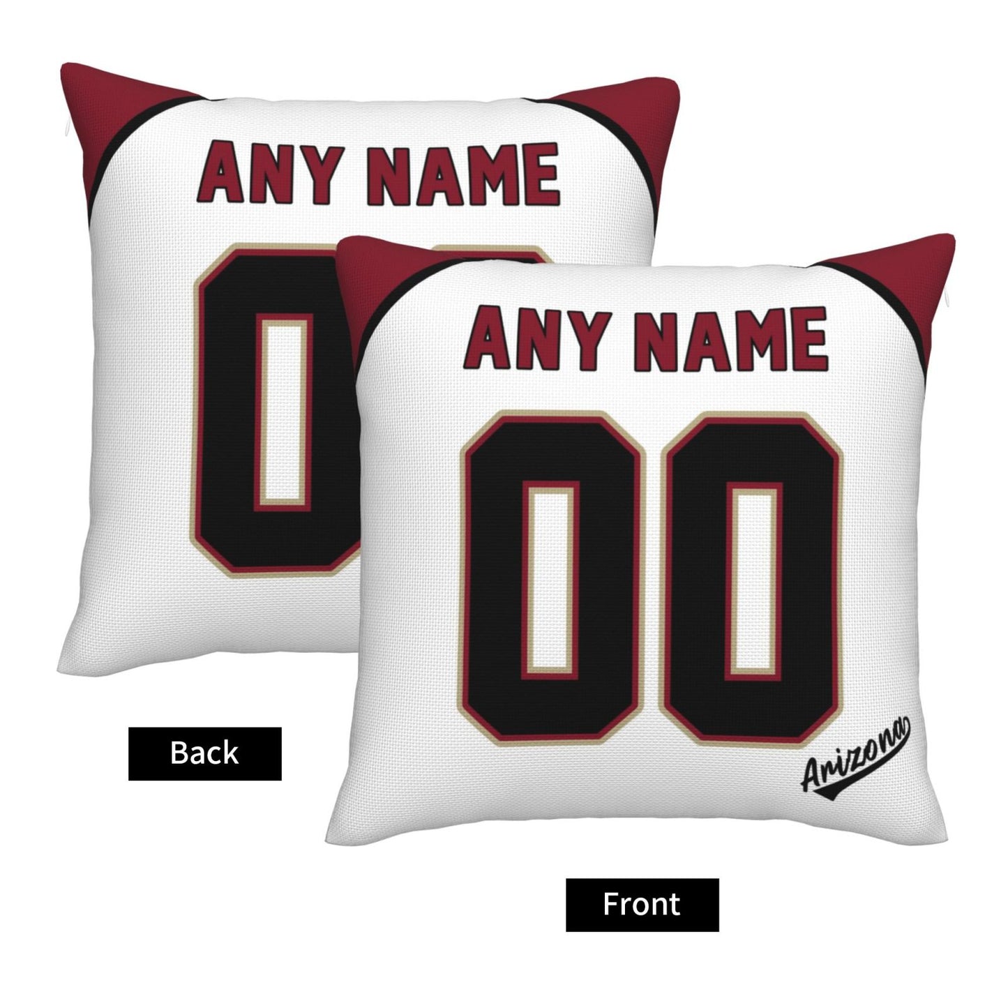 Custom A.Diamondbacks White Pillow Decorative Throw Pillow Case - Print Personalized Football Team Fans Name & Number Birthday Gift Football Pillows