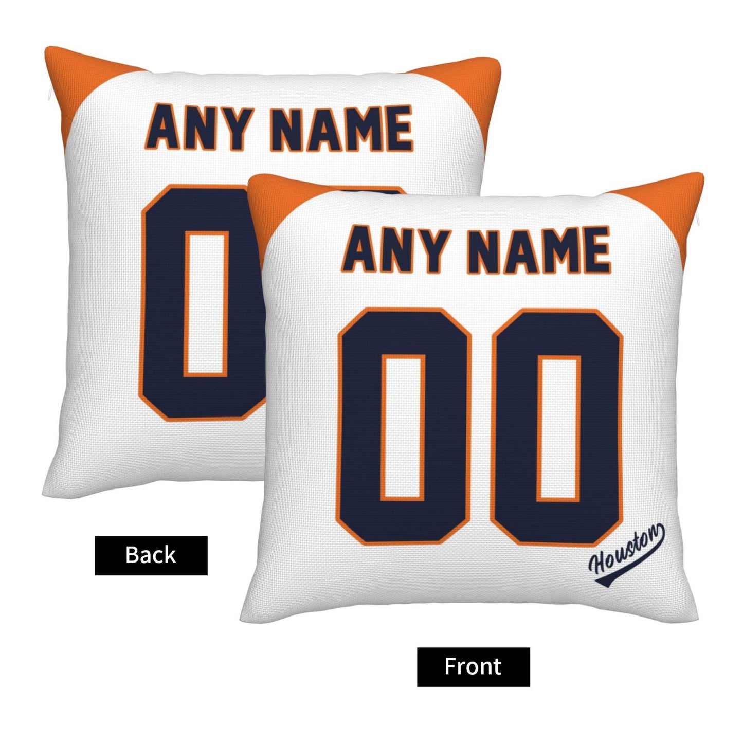 Custom Houston Astros Pillow Decorative Throw Pillow Case - Print Personalized Football Team Fans Name & Number Birthday Gift Football Pillows