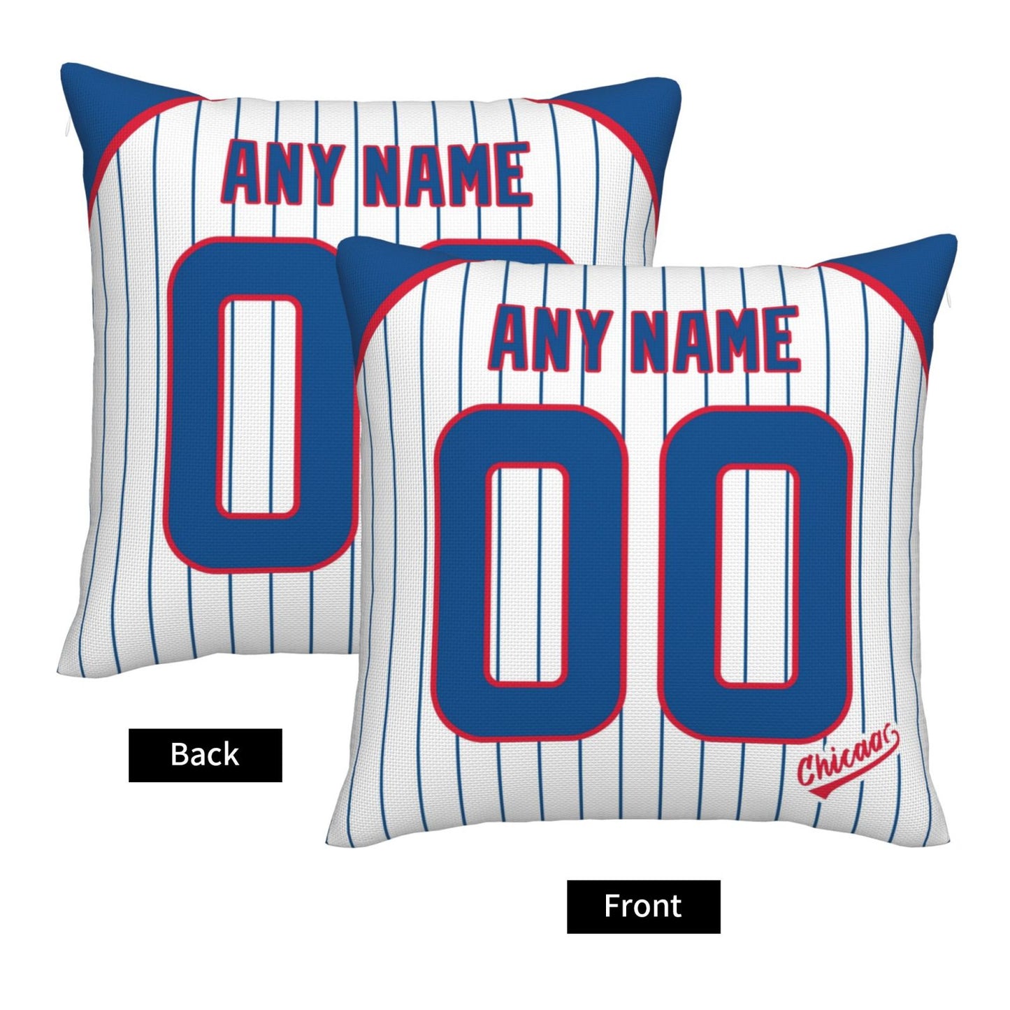 Custom Chicago Cubs Pillow Decorative Throw Pillow Case - Print Personalized Football Team Fans Name & Number Birthday Gift Football Pillows