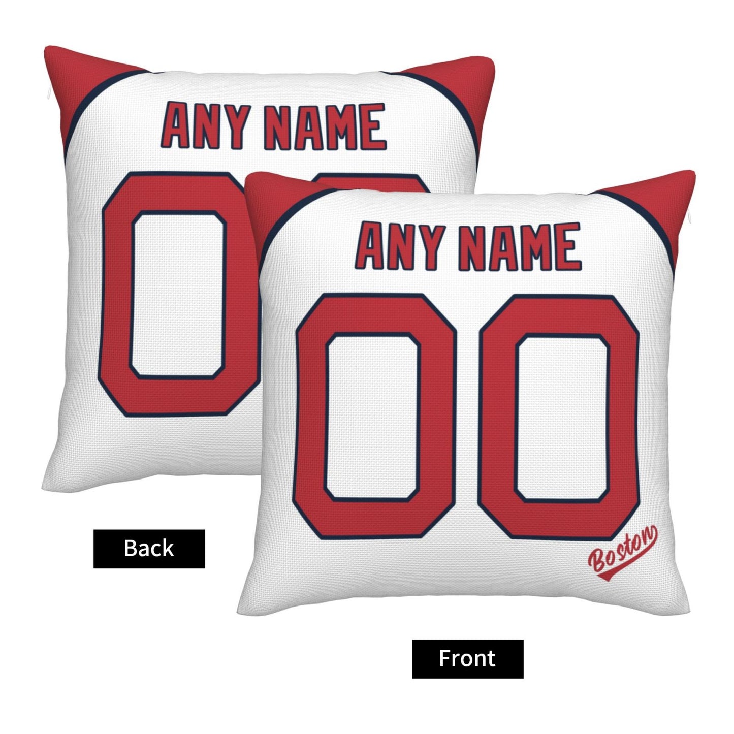 Custom Boston Red Sox Pillow Decorative Throw Pillow Case - Print Personalized Football Team Fans Name & Number Birthday Gift Football Pillows