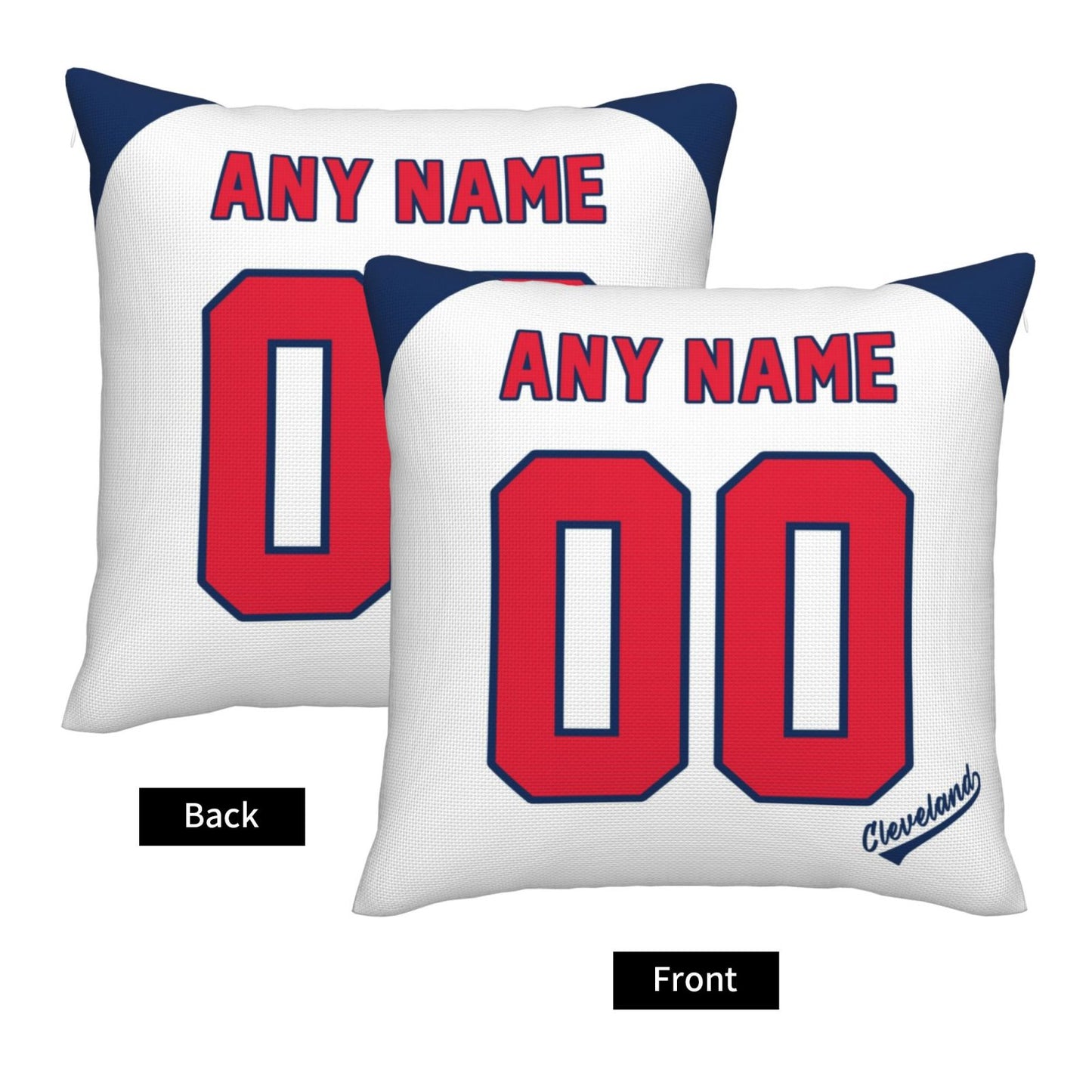 Custom Cleveland Guardians Pillow Decorative Throw Pillow Case - Print Personalized Football Team Fans Name & Number Birthday Gift Football Pillows