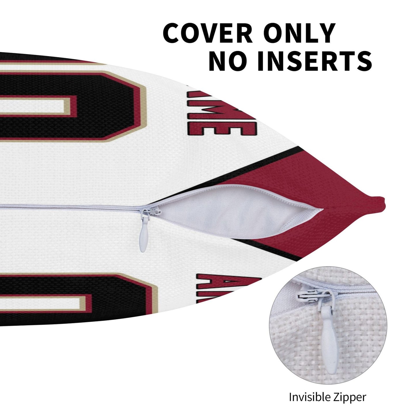 Custom A.Diamondbacks White Pillow Decorative Throw Pillow Case - Print Personalized Football Team Fans Name & Number Birthday Gift Football Pillows