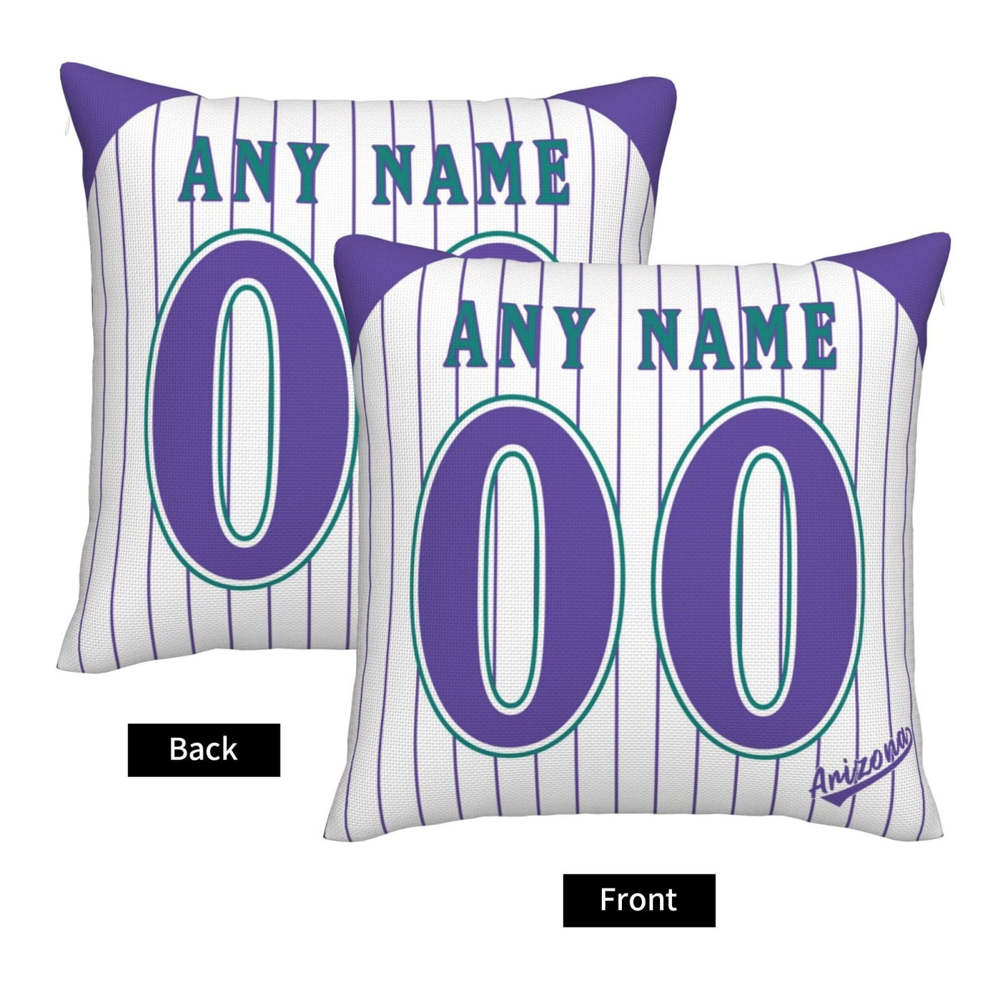 Custom A.Diamondbacks White-Stripe Pillow Decorative Throw Pillow Case - Print Personalized Football Team Fans Name & Number Birthday Gift Football Pillows