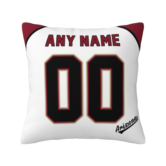 Custom A.Diamondbacks White Pillow Decorative Throw Pillow Case - Print Personalized Football Team Fans Name & Number Birthday Gift Football Pillows