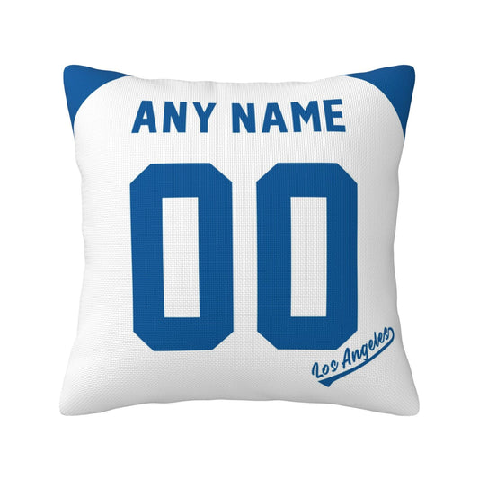 Custom Los Angeles Dodgers Pillow Decorative Throw Pillow Case - Print Personalized Football Team Fans Name & Number Birthday Gift Football Pillows