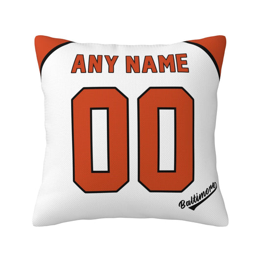 Custom Baltimore Orioles Pillow Decorative Throw Pillow Case - Print Personalized Football Team Fans Name & Number Birthday Gift Football Pillows
