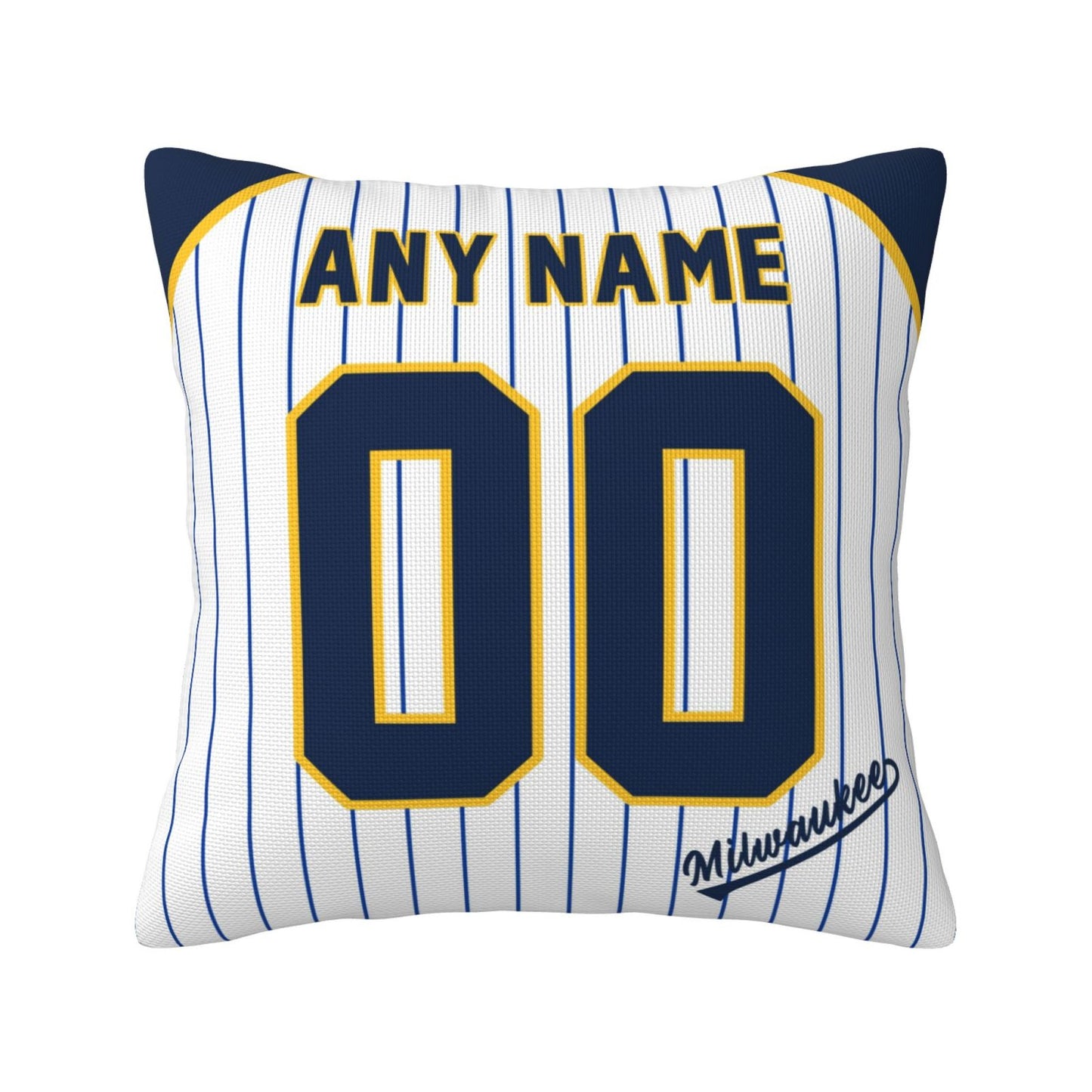 Custom Milwaukee Brewers Pillow Decorative Throw Pillow Case - Print Personalized Football Team Fans Name & Number Birthday Gift Football Pillows