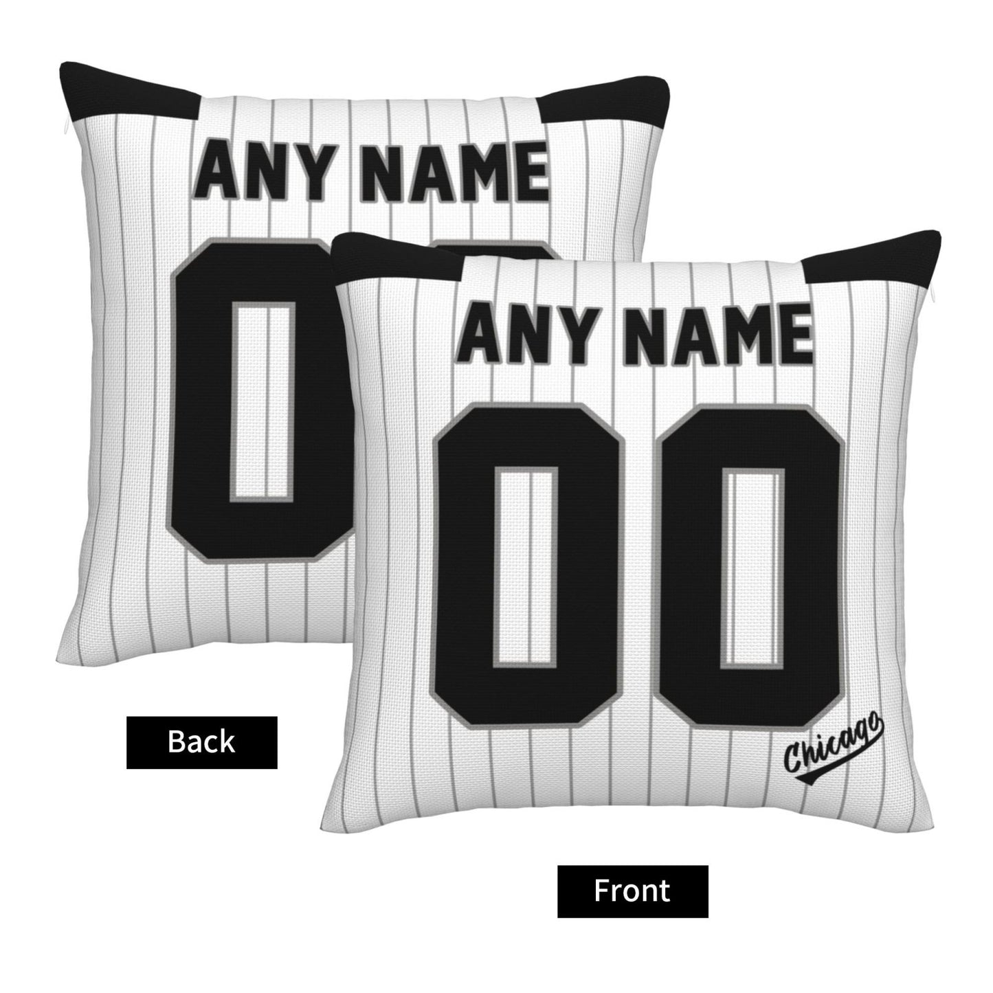 Custom Chicago White Sox Pillow Decorative Throw Pillow Case - Print Personalized Football Team Fans Name & Number Birthday Gift Football Pillows