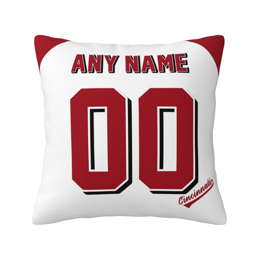 Custom Cincinnati Reds Pillow Decorative Throw Pillow Case - Print Personalized Football Team Fans Name & Number Birthday Gift Football Pillows