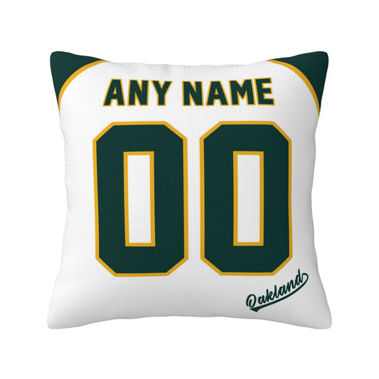 Custom Oakland Athletics Pillow Decorative Throw Pillow Case - Print Personalized Football Team Fans Name & Number Birthday Gift Football Pillows