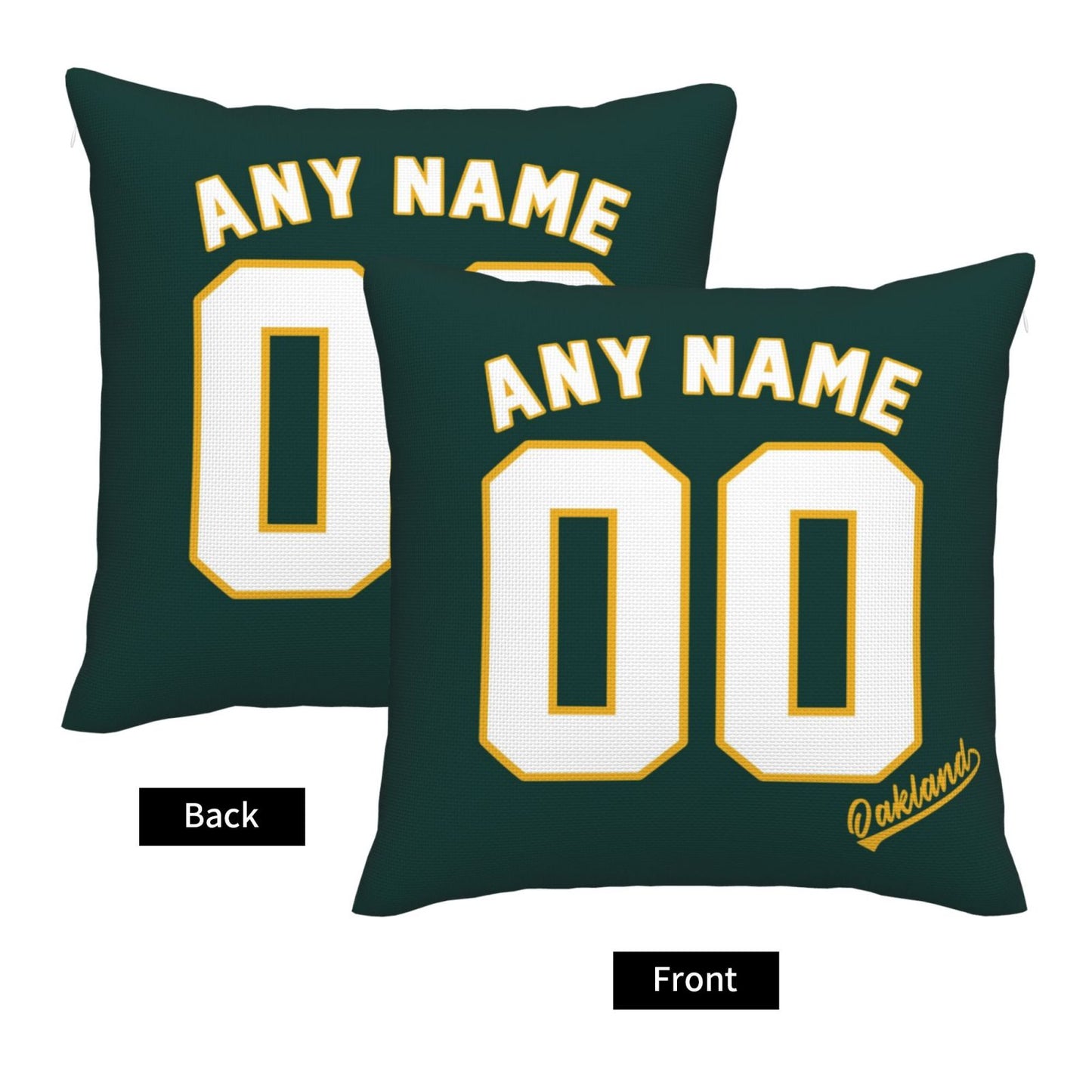 Custom Oakland Athletics Pillow Decorative Throw Pillow Case - Print Personalized Football Team Fans Name & Number Birthday Gift Football Pillows
