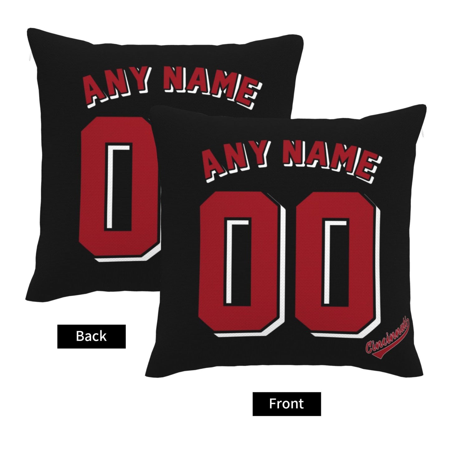 Custom Cincinnati Reds Pillow Decorative Throw Pillow Case - Print Personalized Football Team Fans Name & Number Birthday Gift Football Pillows