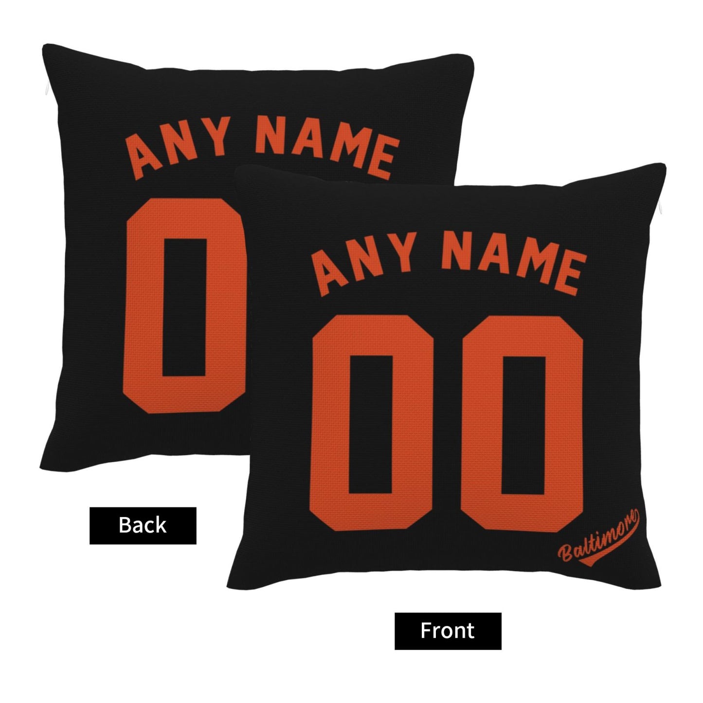 Custom Baltimore Orioles Pillow Decorative Throw Pillow Case - Print Personalized Football Team Fans Name & Number Birthday Gift Football Pillows