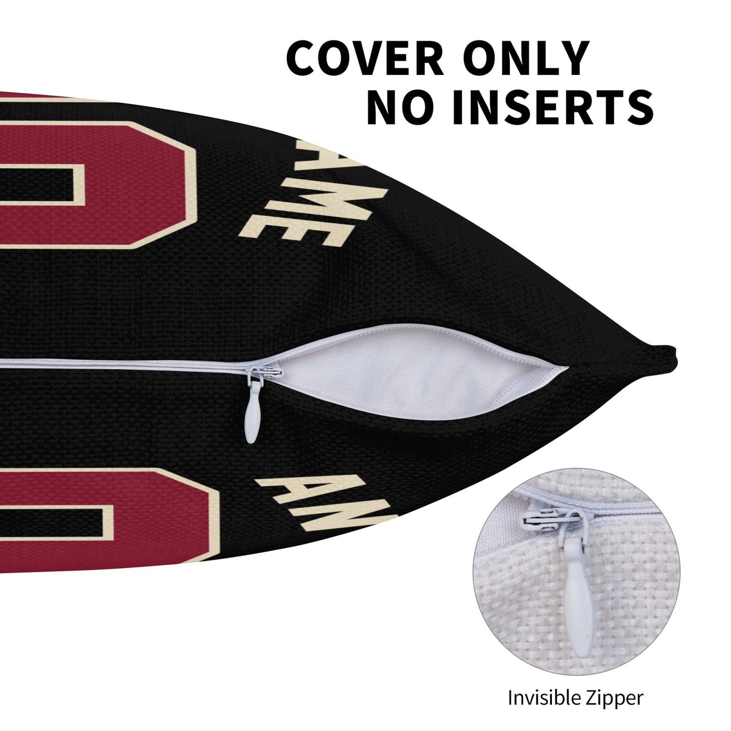 Custom A.Diamondbacks Black Pillow Decorative Throw Pillow Case - Print Personalized Football Team Fans Name & Number Birthday Gift Football Pillows