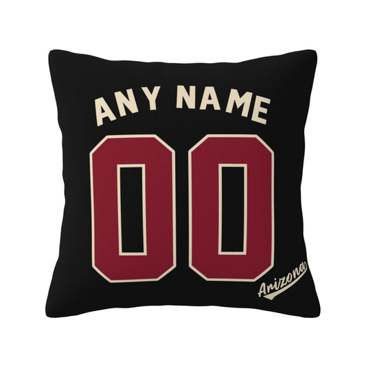 Custom A.Diamondbacks Black Pillow Decorative Throw Pillow Case - Print Personalized Football Team Fans Name & Number Birthday Gift Football Pillows
