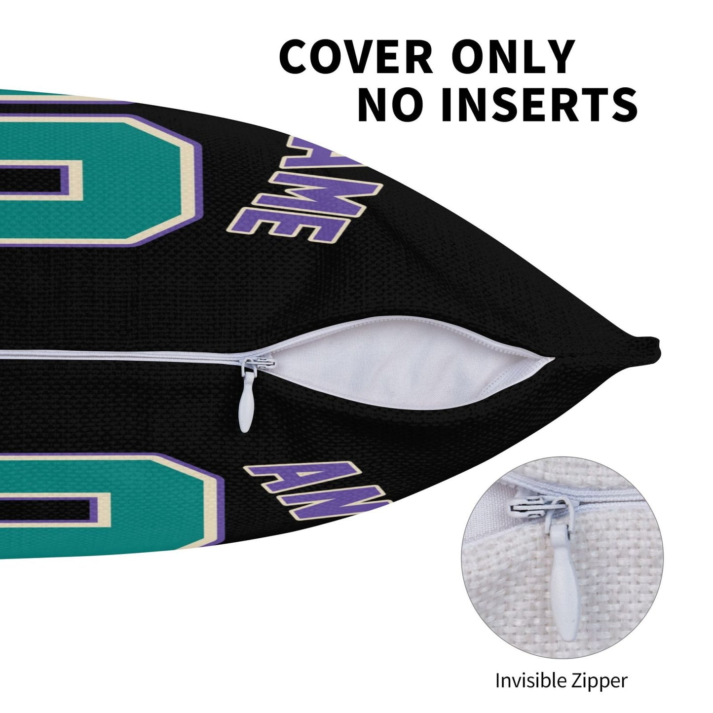 Custom A.Diamondbacks Black Green Pillow Decorative Throw Pillow Case - Print Personalized Football Team Fans Name & Number Birthday Gift Football Pillows