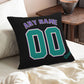 Custom A.Diamondbacks Black Green Pillow Decorative Throw Pillow Case - Print Personalized Football Team Fans Name & Number Birthday Gift Football Pillows