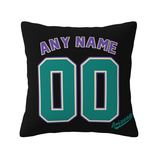 Custom A.Diamondbacks Black Green Pillow Decorative Throw Pillow Case - Print Personalized Football Team Fans Name & Number Birthday Gift Football Pillows