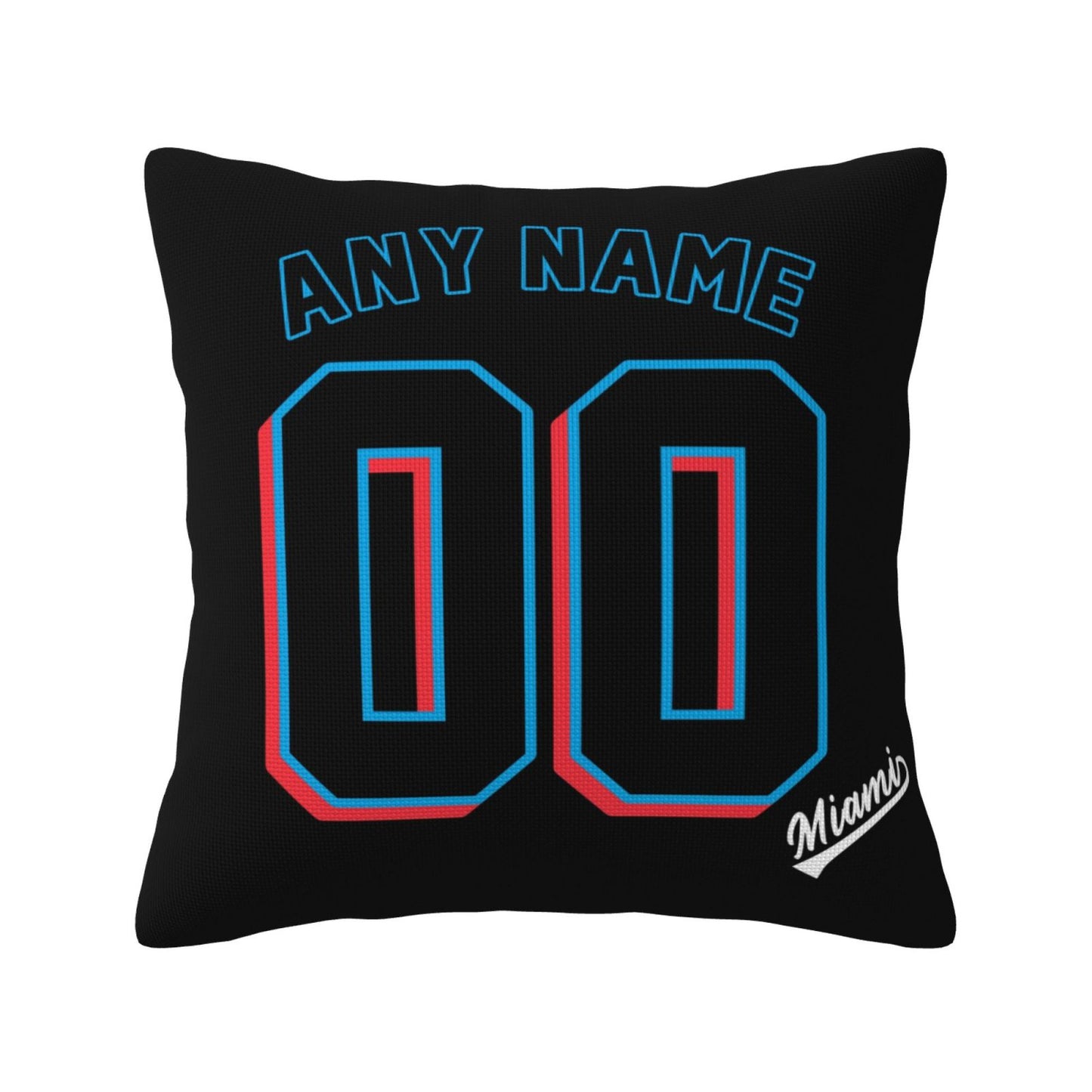 Custom Miami Marlins Pillow Decorative Throw Pillow Case - Print Personalized Football Team Fans Name & Number Birthday Gift Football Pillows