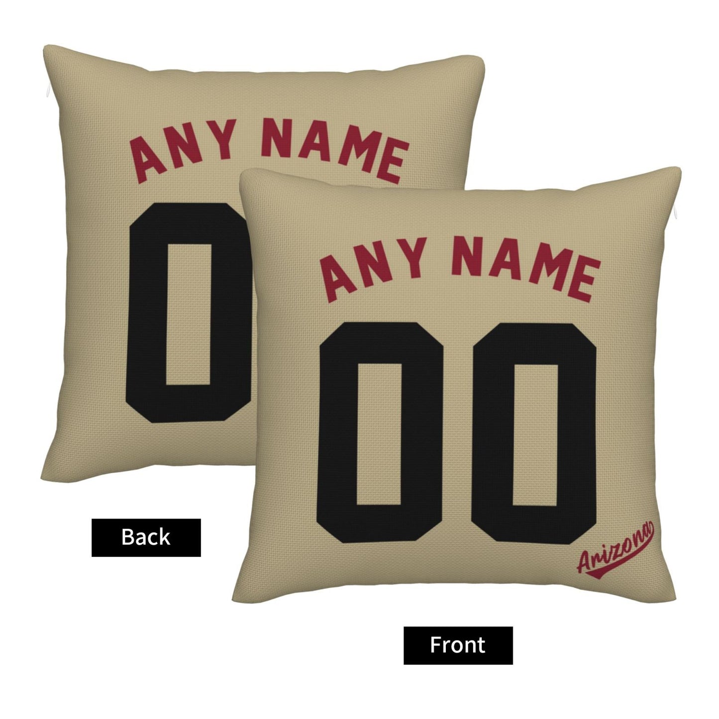 Custom A.Diamondbacks Gold Pillow Decorative Throw Pillow Case - Print Personalized Football Team Fans Name & Number Birthday Gift Football Pillows