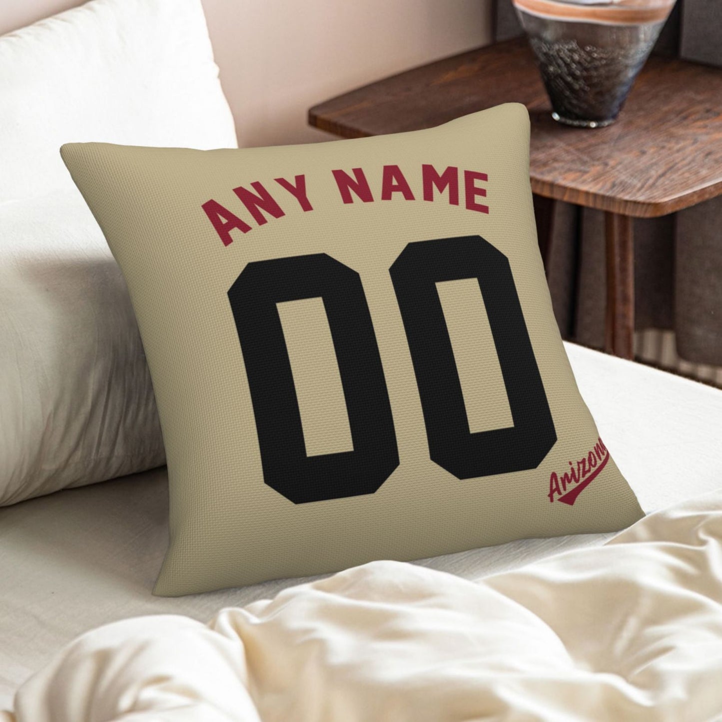 Custom A.Diamondbacks Gold Pillow Decorative Throw Pillow Case - Print Personalized Football Team Fans Name & Number Birthday Gift Football Pillows